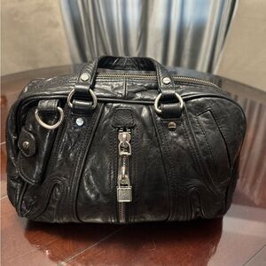 L.A.M.B. Black Leather Satchel